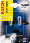 Лампа бесцокольная габаритов Bosch Pure Light Standard 5W 12V W21 (2шт) БЛИСТЕР 1987301026