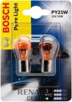 Лампа одноконтактная желтая Bosch Pure Light Standard 21W 12V  (2шт) БЛИСТЕР 1987301018